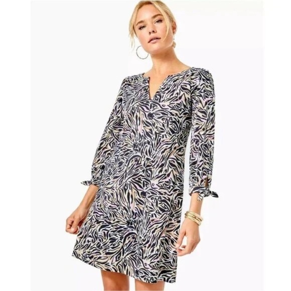 NWT Lilly Pulitzer Cath Shift Dress Onyx Can You Zee Me Size M - Picture 1 of 10